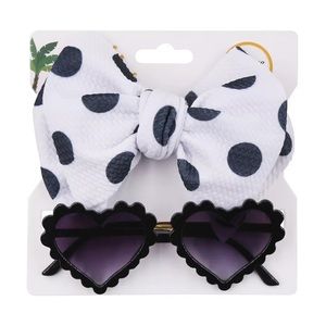 New Toddler Baby Girl Heart shaped Sunnies with Matching Bow.